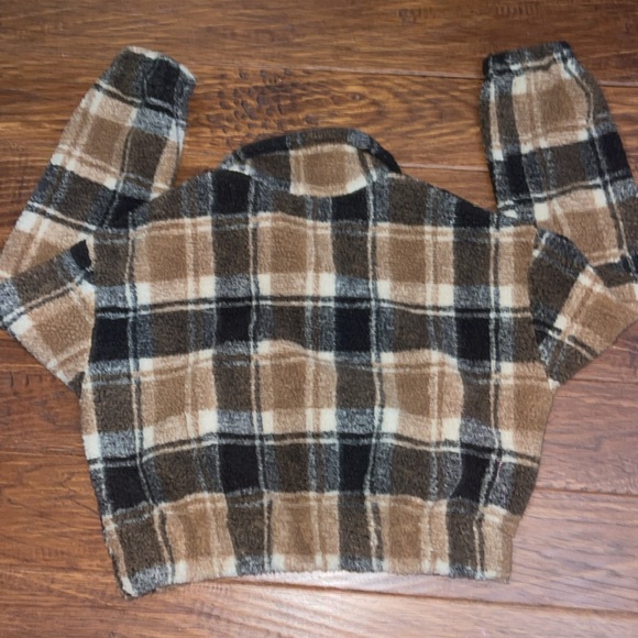 Fall Cropped Cinched Half-Zip Teddy Jacket - Picture 5 of 5